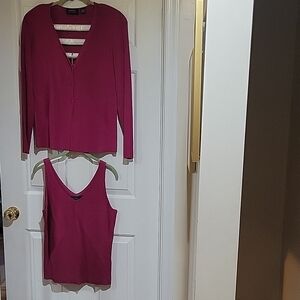 Dana Buchman Cardigan & Tank Set
